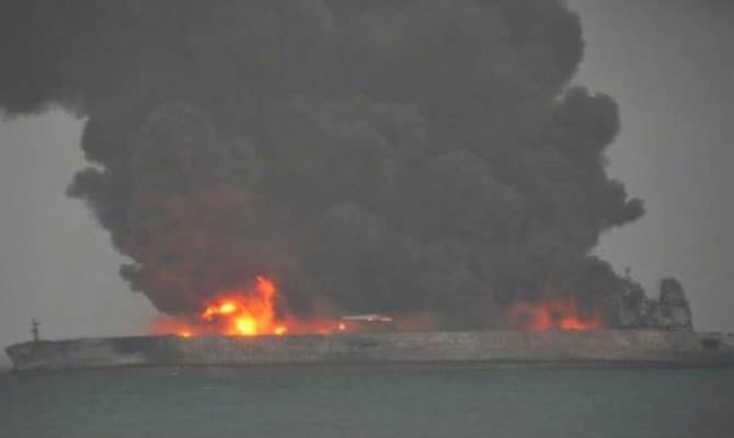 Two ships collide near Shanghai causing major fire, 14 missing