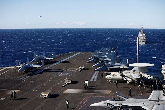 U.S. Aircraft Carrier Holds Drills In Adriatic Amid Russia-Ukraine Tension
