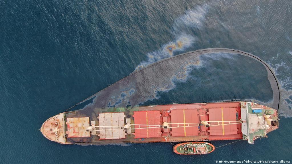 Gibraltar Says Heavy Oil Leaking Into Sea From Cargo Ship