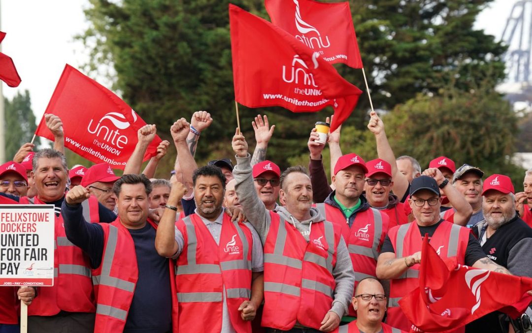 British Port Workers Plan Two-Week Strike From Sept. 19