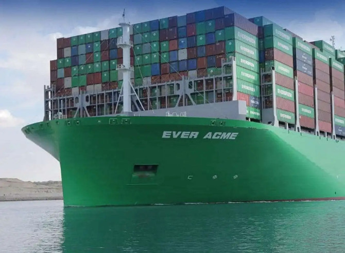 World’s latest container ship EVER ACME transits Suez Canal on 1st sea voyage