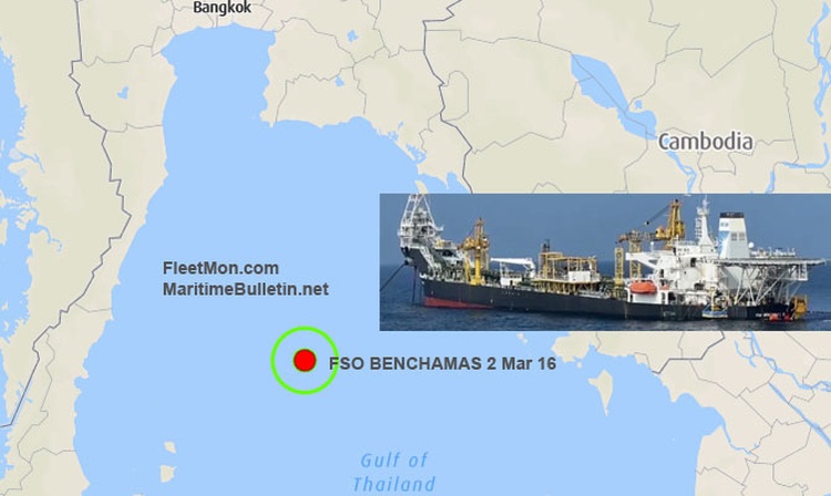 FSO stern flooded, evac, 1 worker died, Gulf of Siam