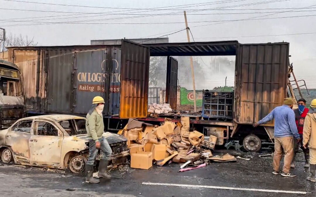 Jaipur-Ajmer Highway Blaze: LPG Truck Collision Sparks Massive Fire; CM Bhajanlal Orders On-Site Review