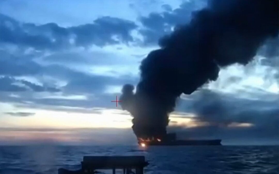 Two ships of Russia’s sanctioned shadow fleet caught fire in the Black Sea off Türkiye