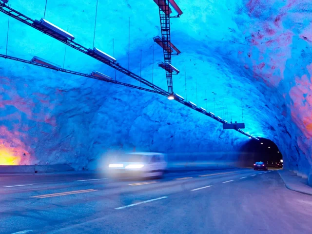 World’s longest road tunnel takes drivers on a 20-minute journey beneath Norway’s mountains